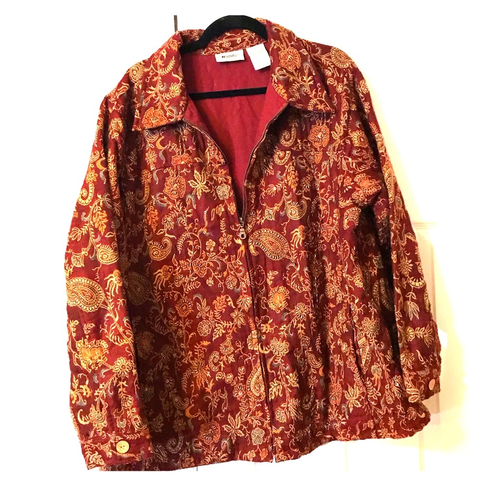 Units Woman 2x tapestry beaded jacket 1990s
